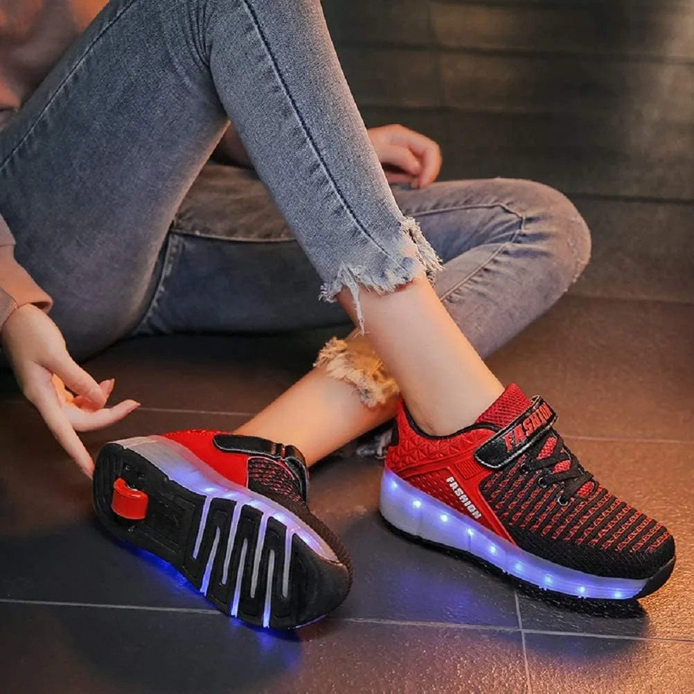 LED Light Up Roller Skates for Kids - Boys & Girls Shoes with Wheels - Colorful Light Shoes