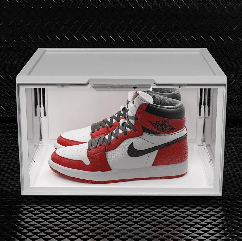 LED UV Light Up Clear Sneaker Shoe Box Display Case