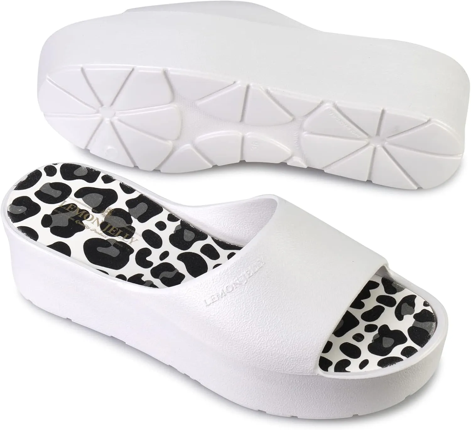 Lemon Jelly Women's Enyd Platform Sandals - Cute Water-Friendly Comfort Wedges for the Beach or Casual Wear - Super Lightweight Slip-On Flip Flops for Ladies