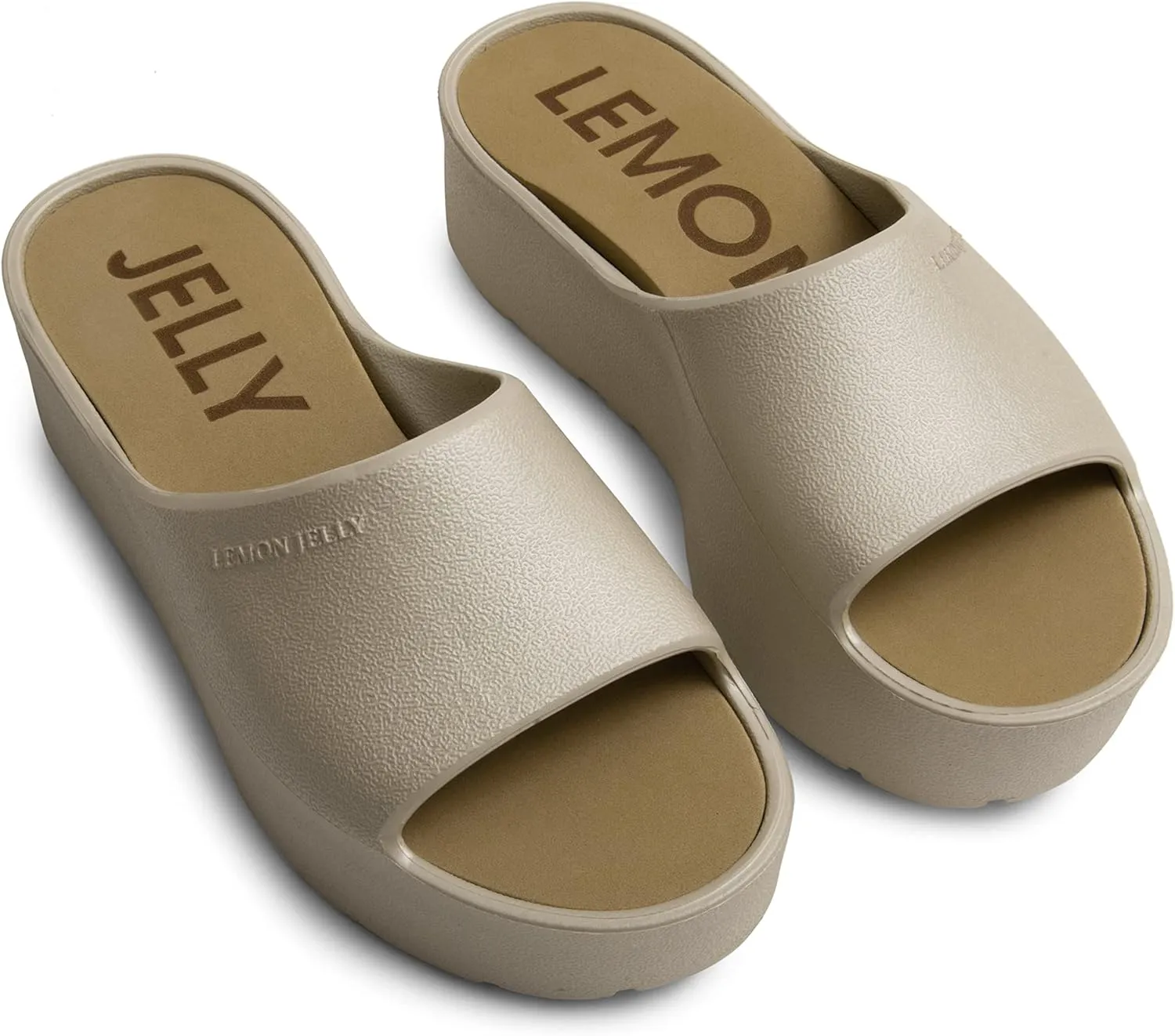 Lemon Jelly Women's Sunny Platform Sandals - Cute Water-Friendly Comfort Wedges for the Beach or Casual Wear - Super Lightweight Slip-On Flip Flops for Ladies