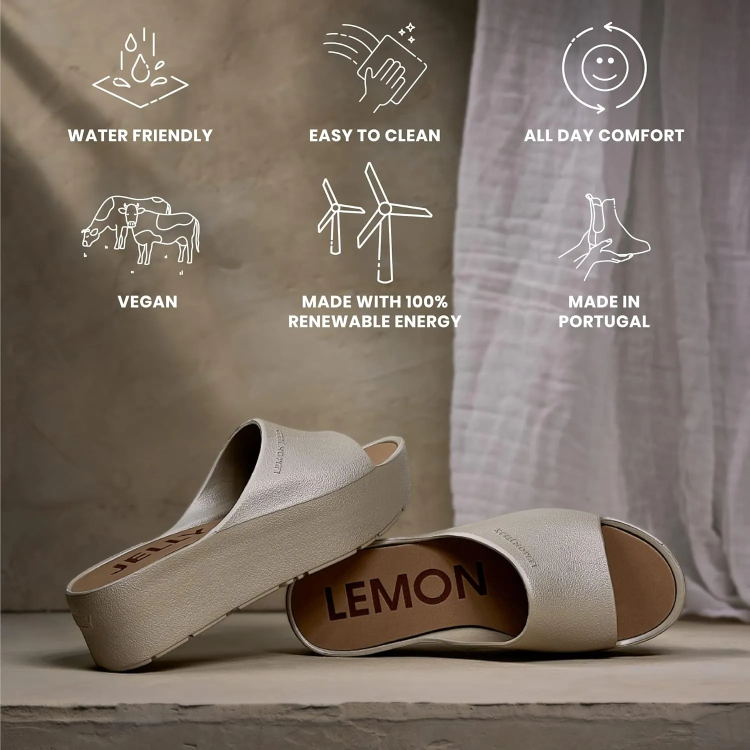 Lemon Jelly Women's Sunny Platform Sandals - Cute Water-Friendly Comfort Wedges for the Beach or Casual Wear - Super Lightweight Slip-On Flip Flops for Ladies