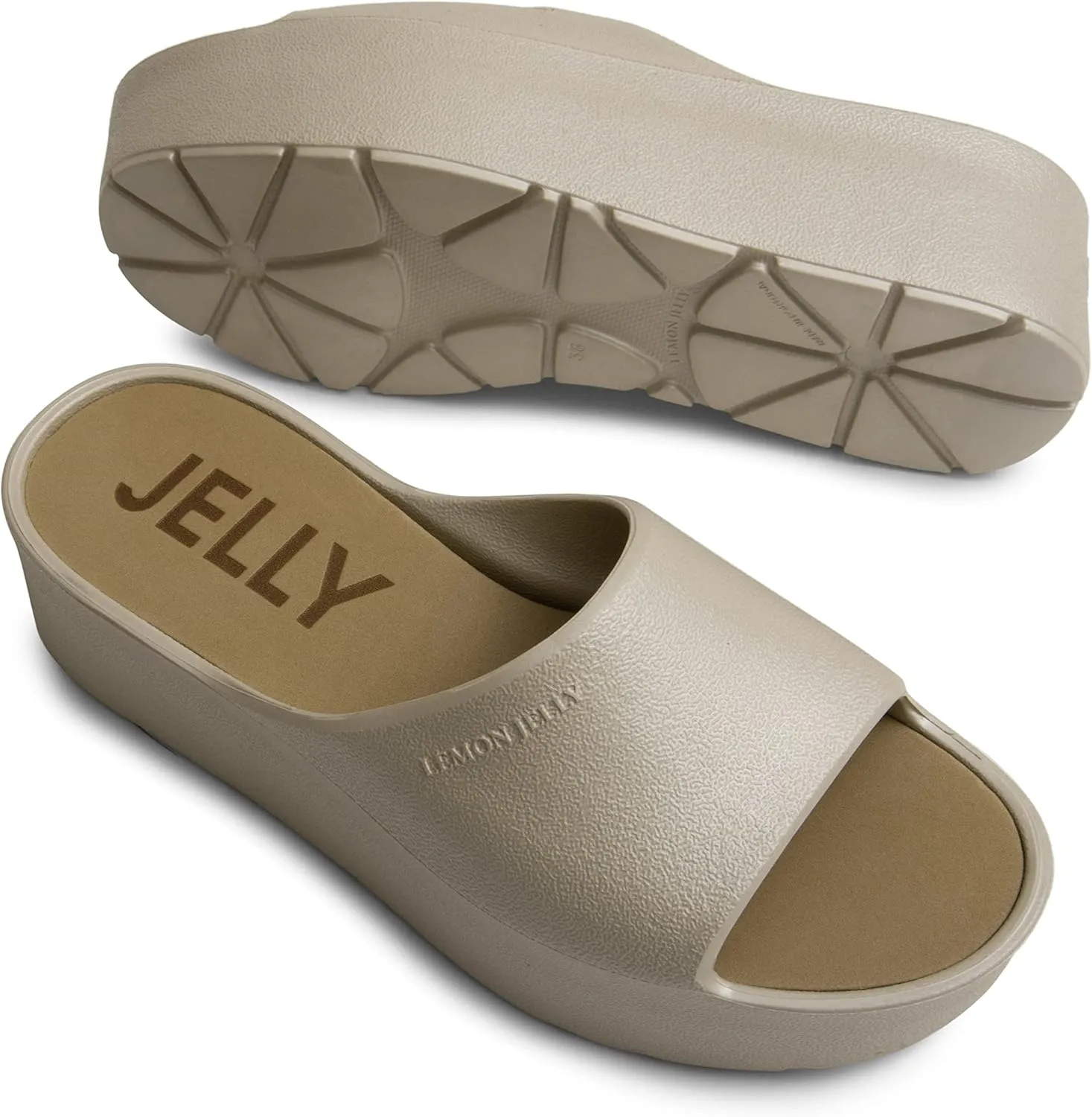 Lemon Jelly Women's Sunny Platform Sandals - Cute Water-Friendly Comfort Wedges for the Beach or Casual Wear - Super Lightweight Slip-On Flip Flops for Ladies