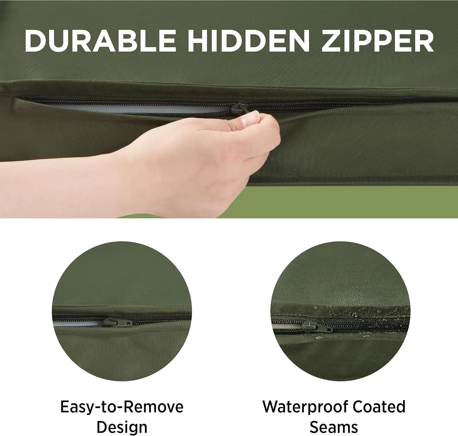 Lesure Water-Resistant Dog Bed Cover - Large Washable Replacement Cover for Pet Mat 36x27x3 Inches, Green