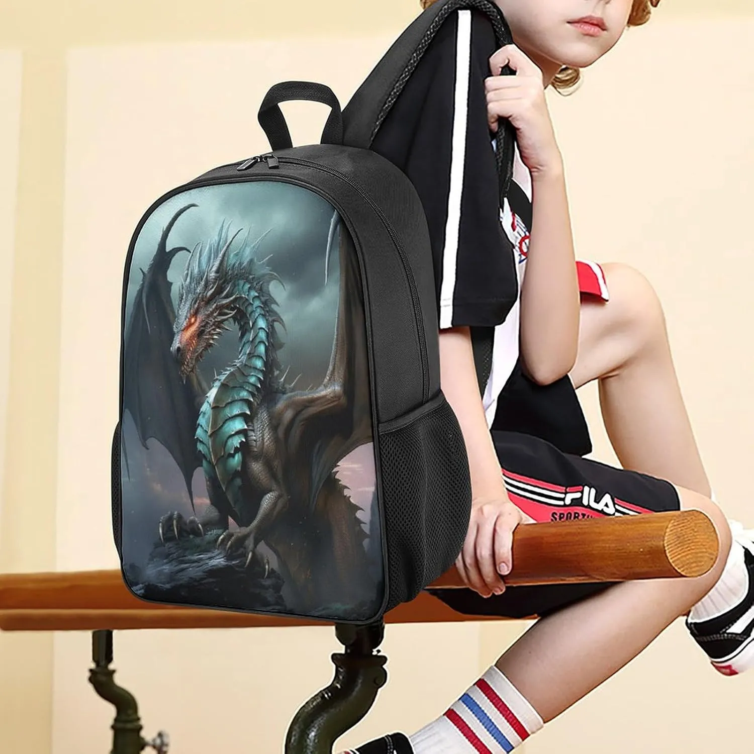 Lightweight Backpacks Cute Travel Bag Durable Mythical Creature Printing Small Travel Backpack For Women & Men