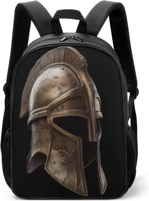 Lightweight Backpacks Cute Travel Bag Durable Warrior Helmet Printing Small Travel Backpack For Women & Men