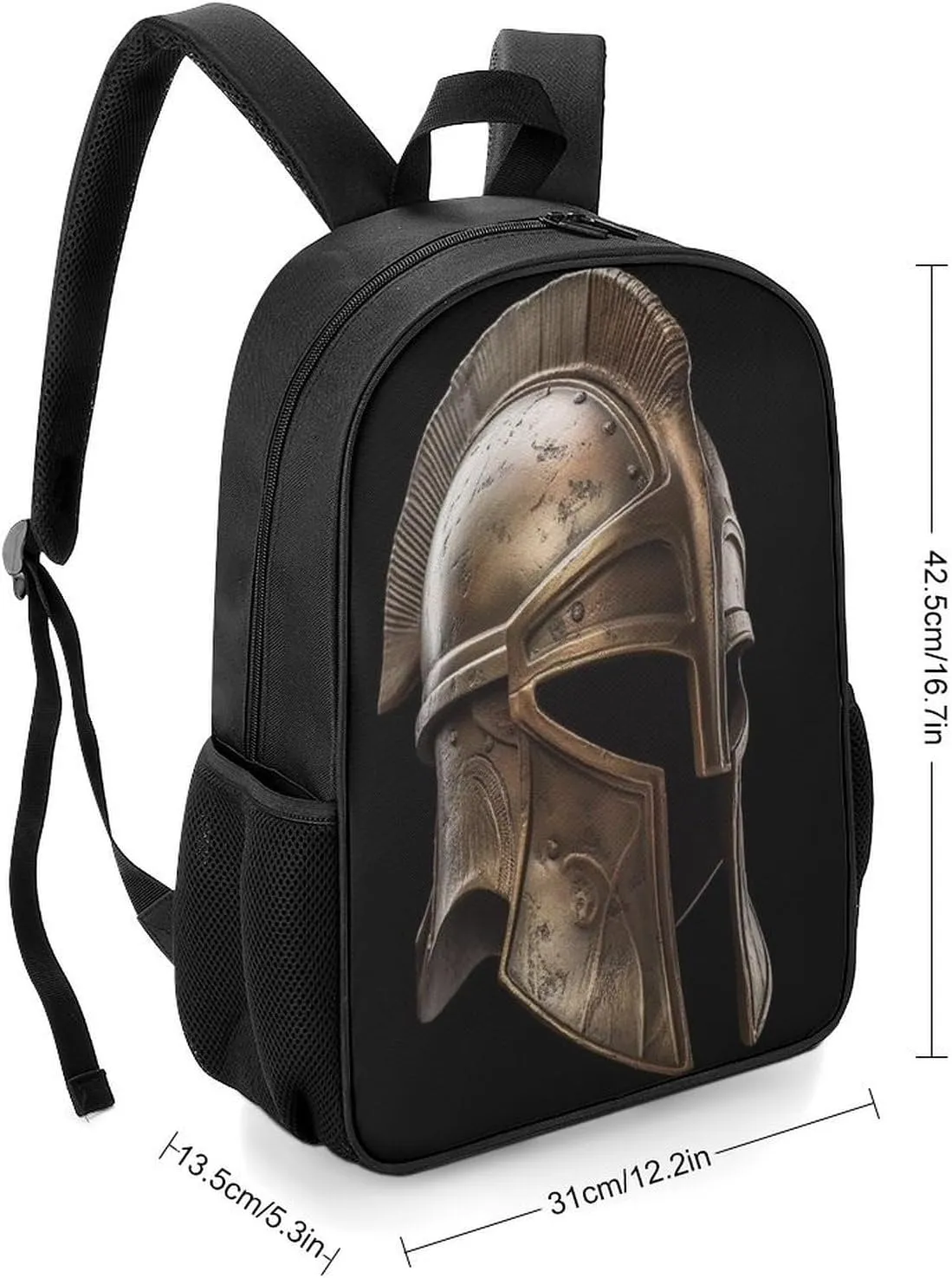 Lightweight Backpacks Cute Travel Bag Durable Warrior Helmet Printing Small Travel Backpack For Women & Men