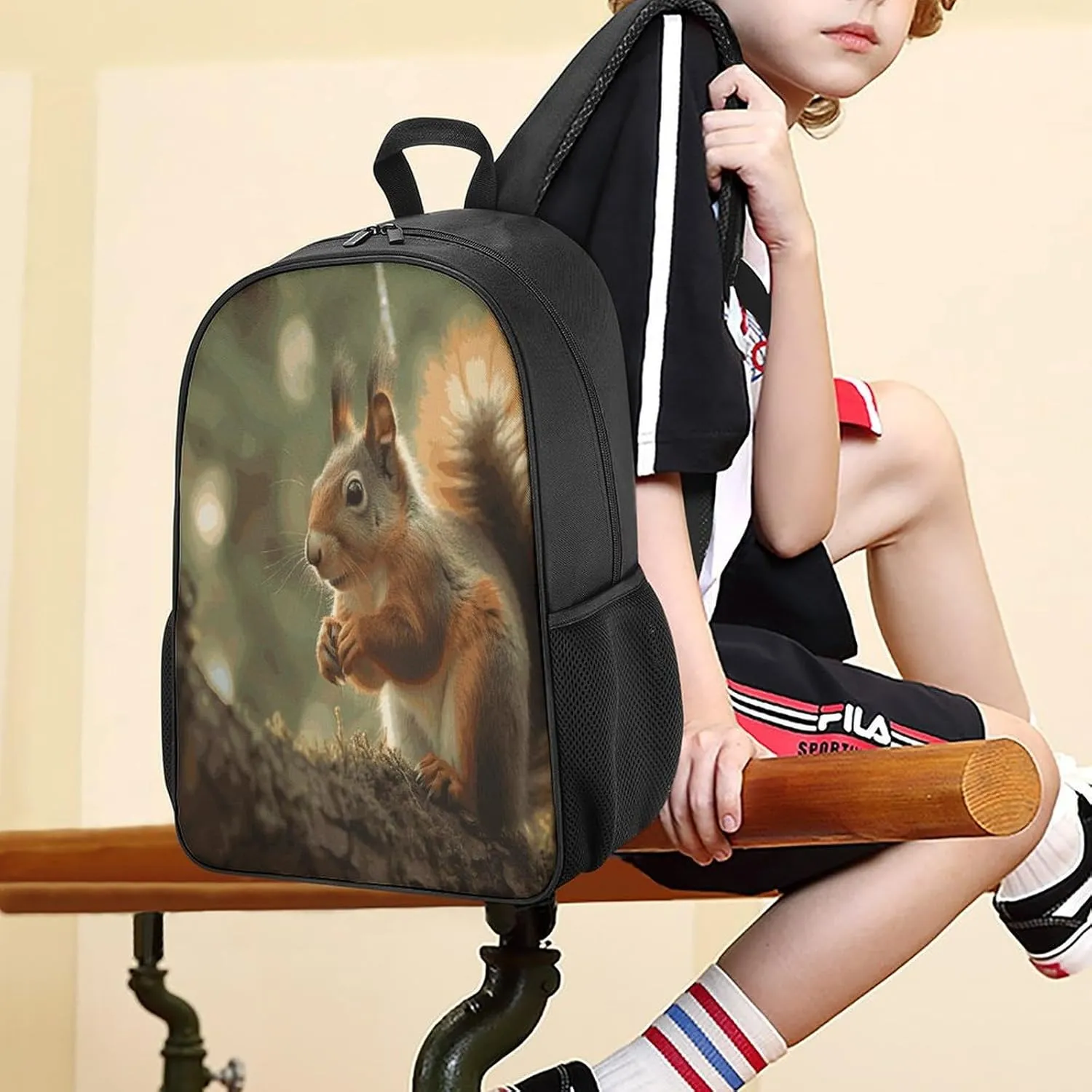 Lightweight Backpacks Cute Travel Bag Durable Wildlife Forest Animal Printing Small Travel Backpack For Women & Men
