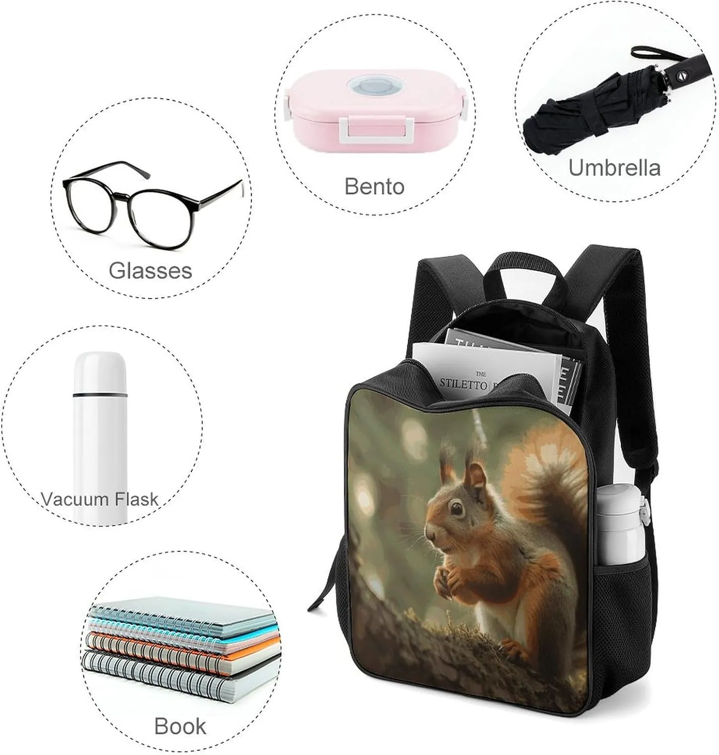 Lightweight Backpacks Cute Travel Bag Durable Wildlife Forest Animal Printing Small Travel Backpack For Women & Men
