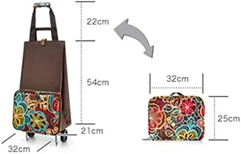 LJYT Shopping Cart Folding Shopping Bag Shopping Cart On Wheels Bag Small Pull Cart Buy Vegetables Bag Shopping Organizer Tug Package Grocery Cart (Color : 05)