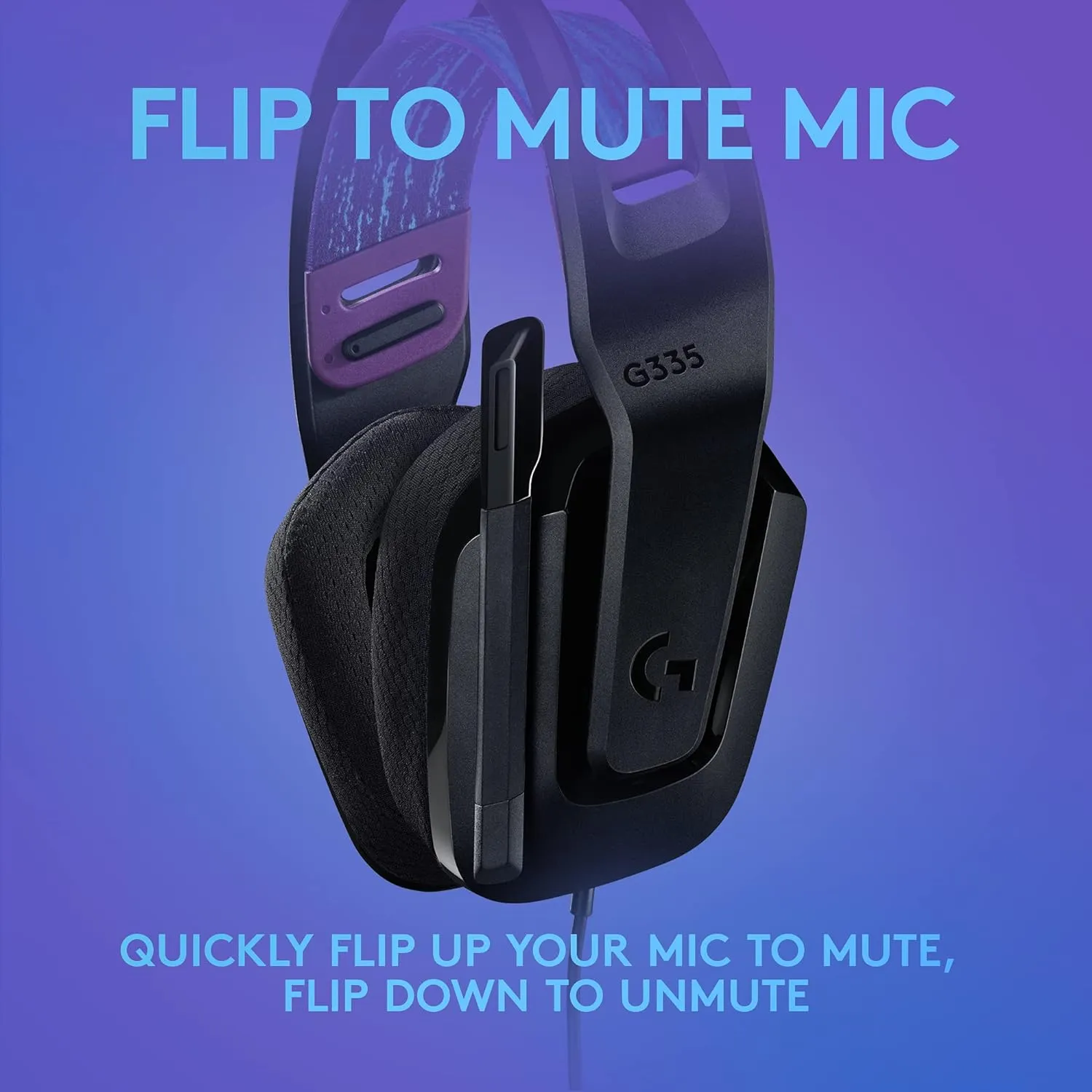 Logitech G335 Wired Gaming Headset, with Flip to Mute Microphone, 3.5mm Audio Jack, Memory Foam Earpads, Lightweight, Compatible with PC, PlayStation, Xbox, Nintendo Switch - Black