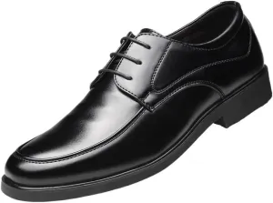 Luxury Handmade Lace-up Genuine Leather Shoes, Men's Monk Strap Dress Shoes, Black Pointed Toe Business Wedding Shoes for Men