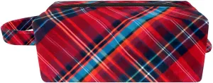 Makeup Bag Organizer,Cosmetic Bags for Women,Classic Stripe Red Plaid,Small Makeup Pouch