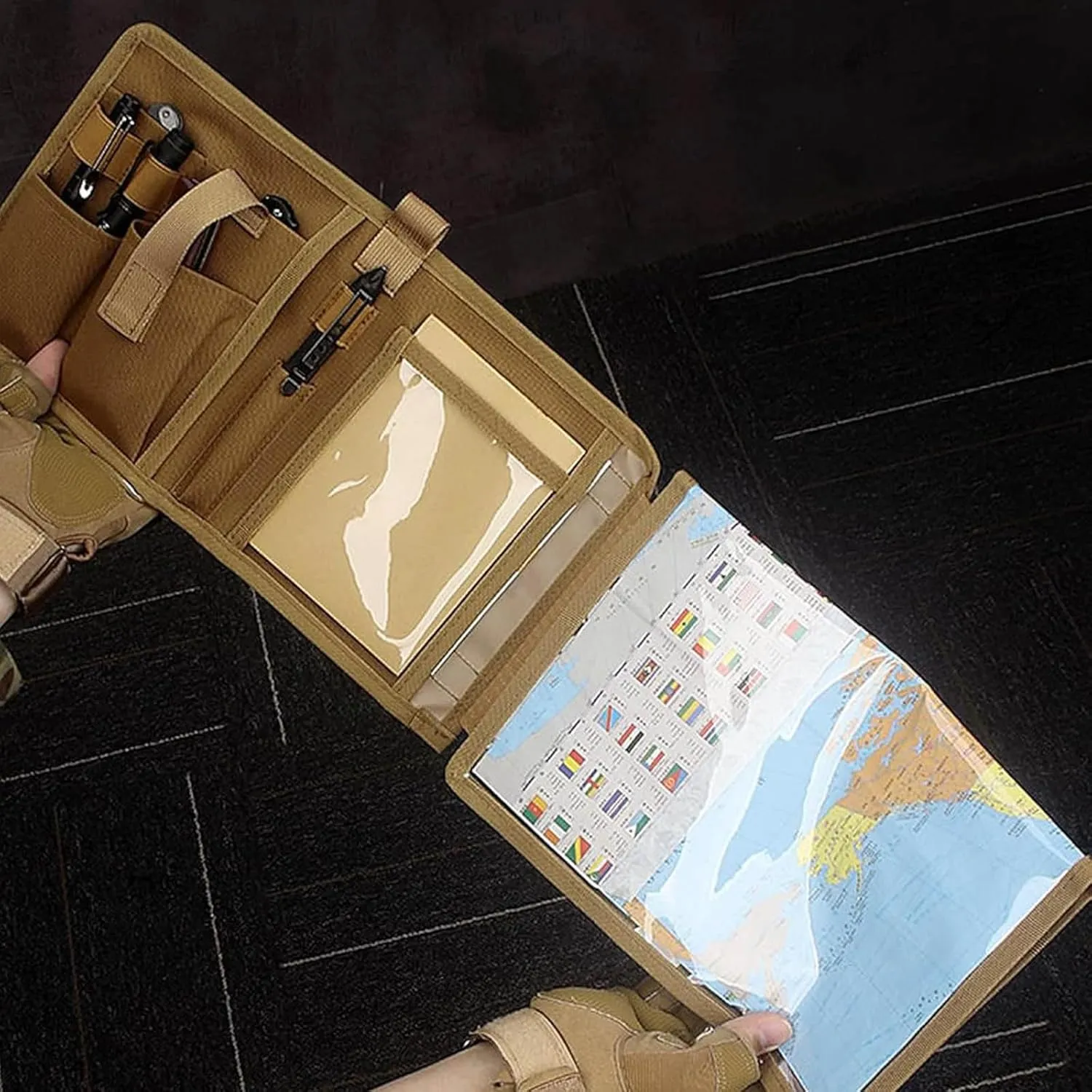 Map Case,Tactical Map Case Waterproof Multifunctional Map Case for Military Hiking, Tactical, Outdoor Activities