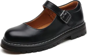 Mary Jane Shoes Women Platform Non-Slip Classics Round Toe Ankle Strap Comfort Casual Oxford Dress Work Mary Jane Flat Shoes