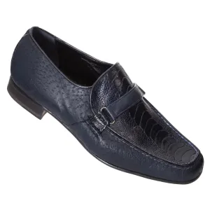 Mauri 3733 Wonder Blue Genuine Pecary/Ostrich Leg Loafer Shoes