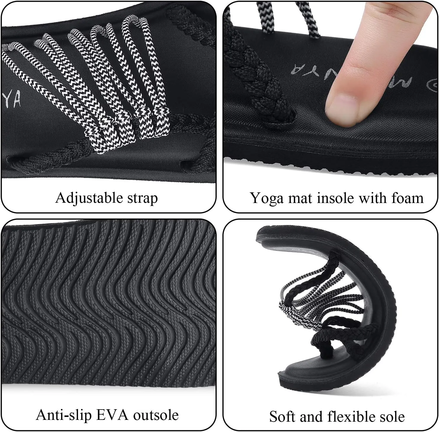 MEGNYA Yoga Mat Flip Flops for Women, Comfortable Foam Walking Sandals, Flexible and Lightweight Slippers for Beach/Holiday/Poolside/Outdoor Activities