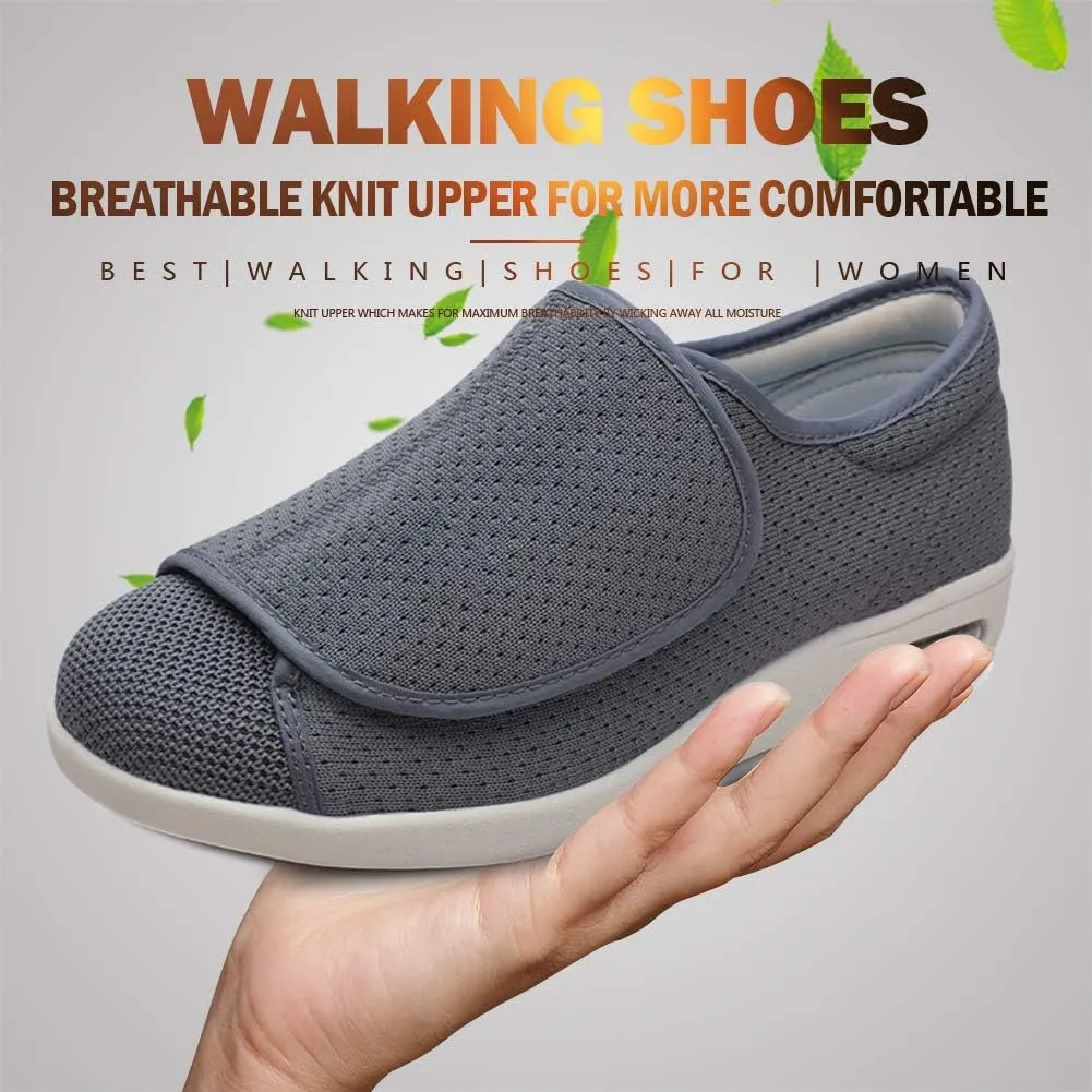 Mei MACLEOD Women's Walking Shoes with Wide Width Lightweight Air Cushion Sneakers Casual Running Jogging Shoes for Diabetic Swollen Feet