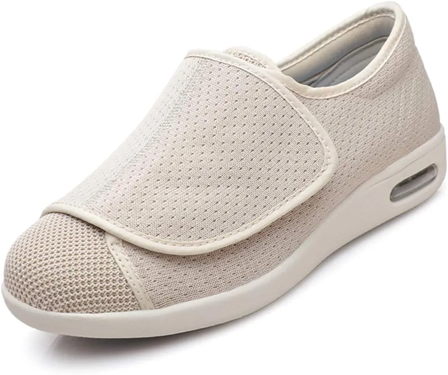 Mei MACLEOD Women's Walking Shoes with Wide Width Lightweight Air Cushion Sneakers Casual Running Jogging Shoes for Diabetic Swollen Feet