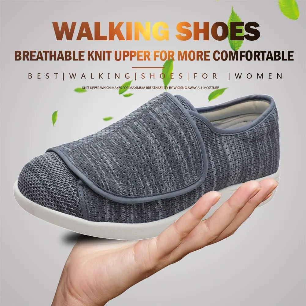 Mei MACLEOD Women's Walking Shoes with Wide Width Lightweight Air Cushion Sneakers Casual Running Jogging Shoes for Diabetic Swollen Feet