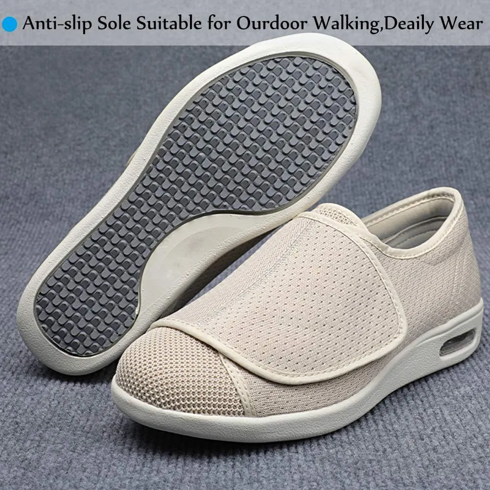 Mei MACLEOD Women's Walking Shoes with Wide Width Lightweight Air Cushion Sneakers Casual Running Jogging Shoes for Diabetic Swollen Feet