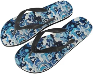 Men Hawaii Flip Flop Sandal Geometry Lightweight Thong Sandals Xmas Santa Claus Unisex Bathroom Orthotic Flip Flops