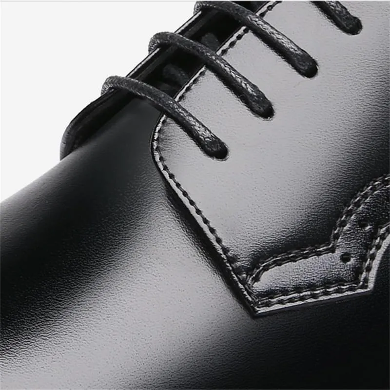 Men's British Business Formal Leather Shoes Pointed Toe Lace-up Youth Oxford Shoes Versatile Low-top Slip Resistant Rubber Wear-Resistant Casual Shoes for Men