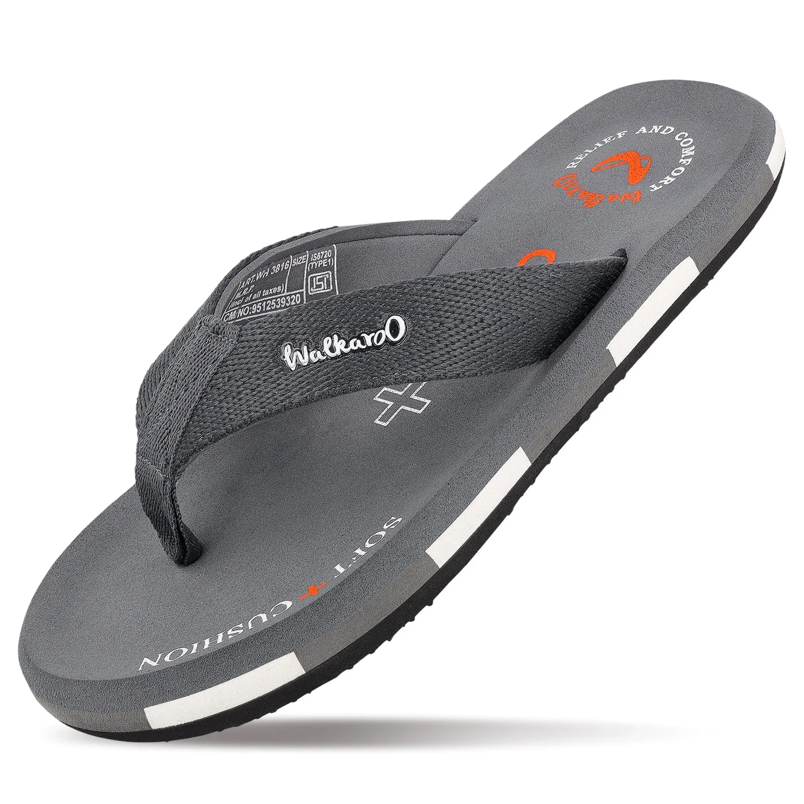 Men's Care Plus Flip-Flop  - WH3816 Grey