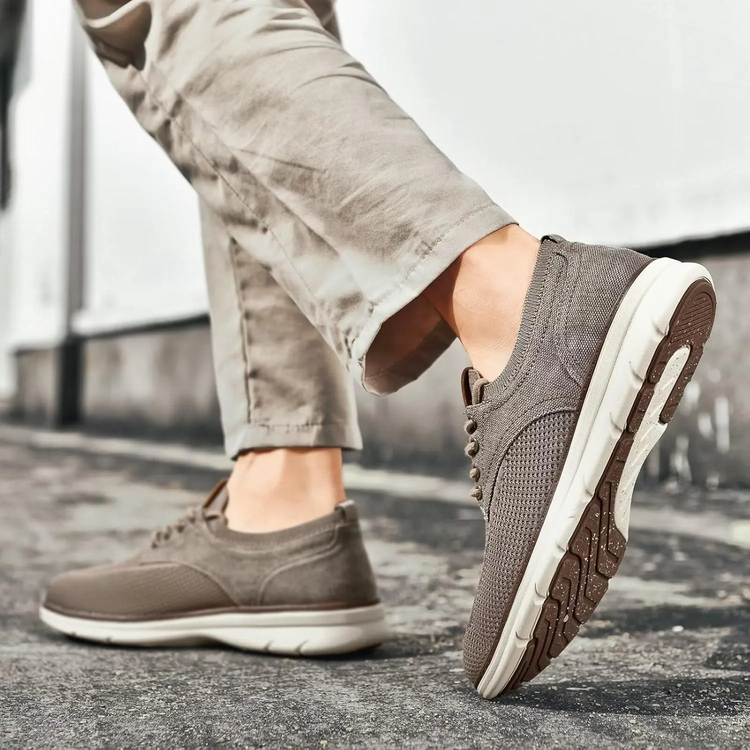 Men's Casual Dress Oxfords Business Walking Shoes Comfortable Mesh Work Sneakers