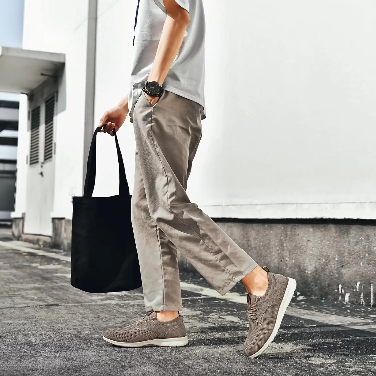 Men's Casual Dress Oxfords Business Walking Shoes Comfortable Mesh Work Sneakers
