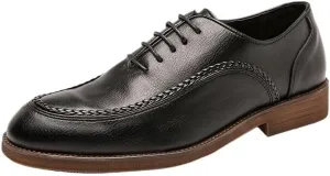 Men's Classic Retro Brogue Shoes, Mens Lace-Up Business Leather Shoes, Dress Office Flats, Comfy Men Casual Shoes, Men Wedding Party Oxfords