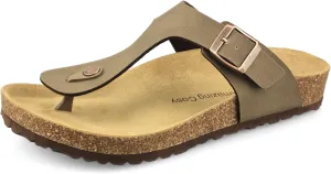 Men's Cork Footbed Flip Flops, Thong Sandals with Adjustable Straps and Arch Support, Open Toe Beach Sandals All-Day Comfort Summer Shoes