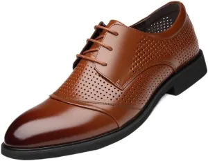 Mens Dress Oxford Fashion Lace Up Comfort Orthopedic Plain Toe Vegan Leather Working Anti-Slip Non Slip Resistant Shoe