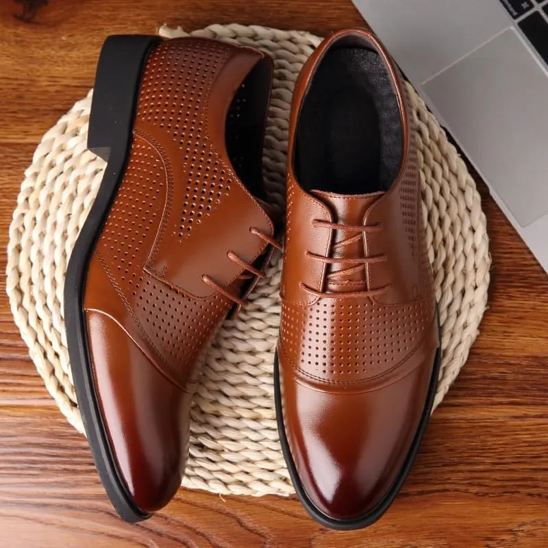 Mens Dress Oxford Fashion Lace Up Comfort Orthopedic Plain Toe Vegan Leather Working Anti-Slip Non Slip Resistant Shoe
