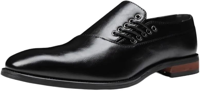 Men's Dress Oxford Formal Shoes Classic Lace Up Working Cap Toe Design Top-Grain Leather Non Slip Rubber Sole Slip Resistant Anti-Slip Wedding