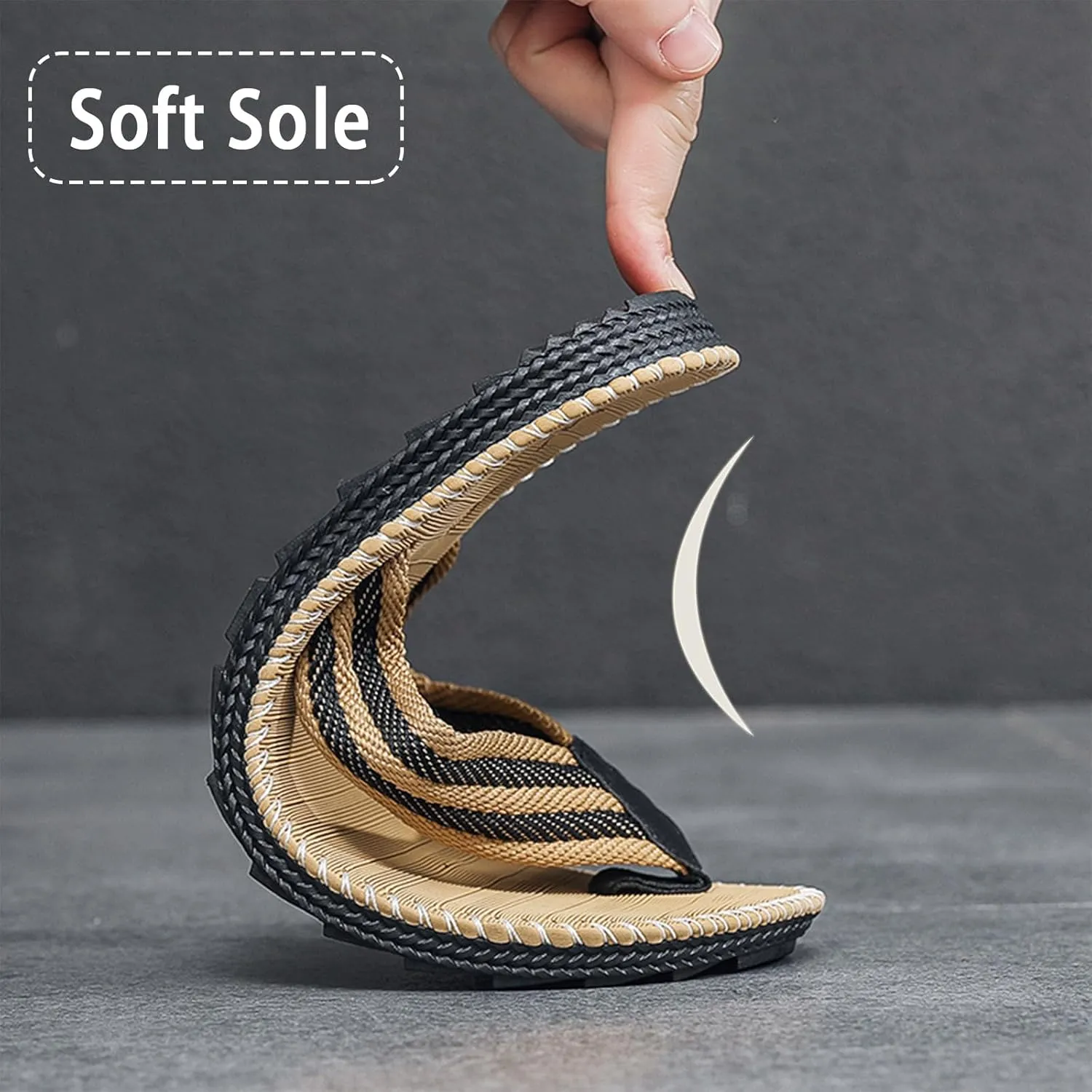 Men's Flip Flop Beach Sandals,Non Slip Comfortable Slippers Women's T-clip Sandals Suitable for Outdoor/Indoor/Travel Brown