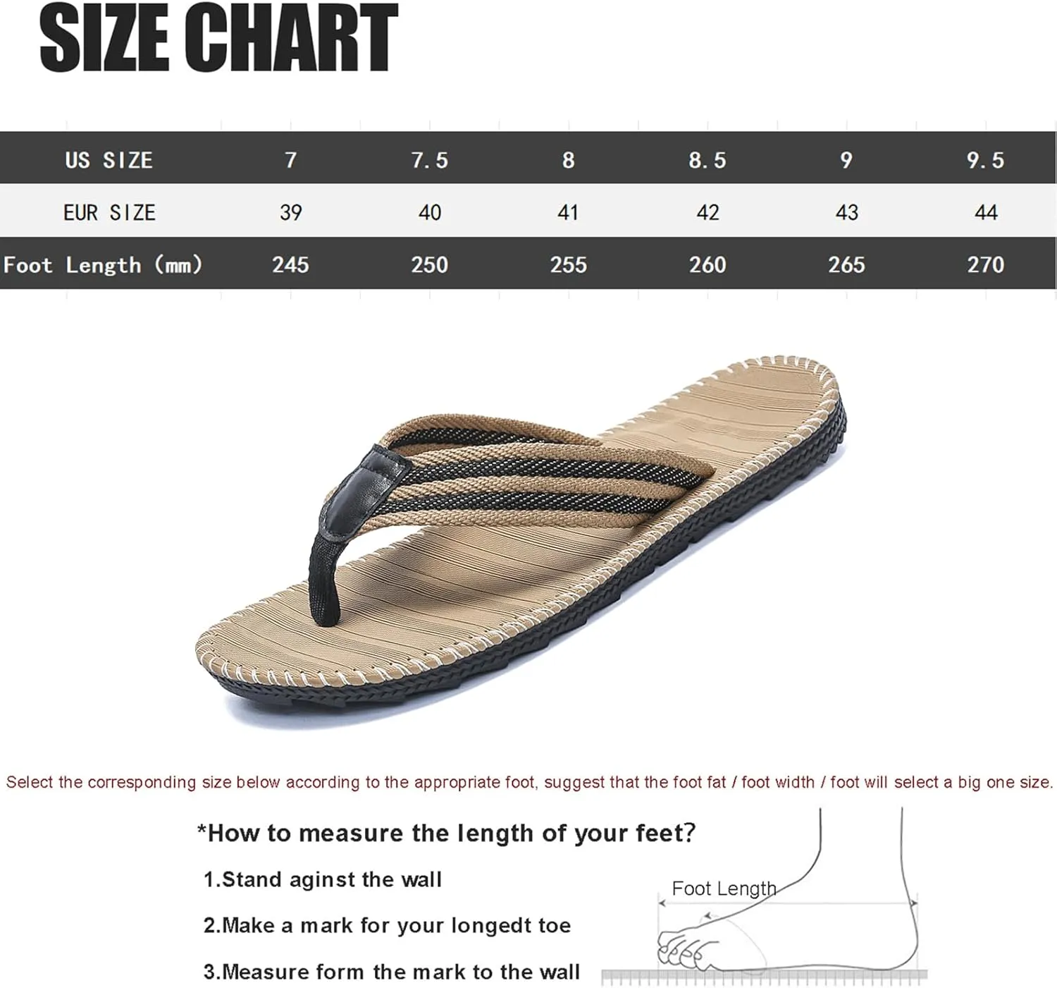 Men's Flip Flop Beach Sandals,Non Slip Comfortable Slippers Women's T-clip Sandals Suitable for Outdoor/Indoor/Travel Brown