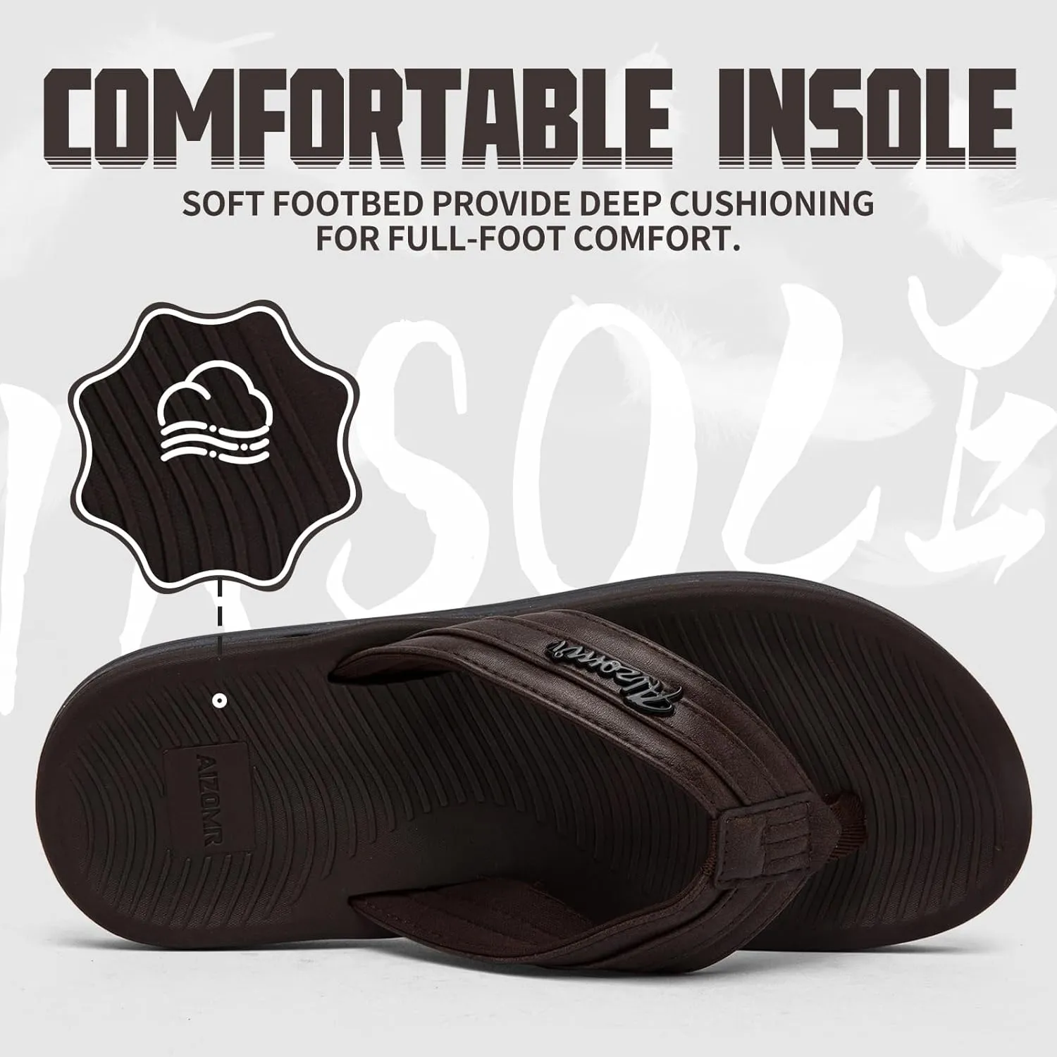 Men's Flip Flop Casual Comfortable Thong Sandals Summer Beach Lightweight Non-Slip Athletic Slide Sandals