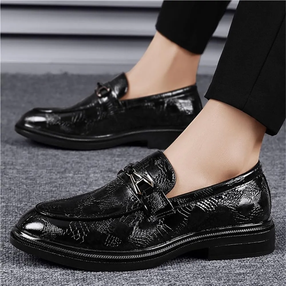 Mens Oxford Shoes Microfiber Leather Formal Business Dress Tuxedo Wedding Prom Comfortable Slip Resistant
