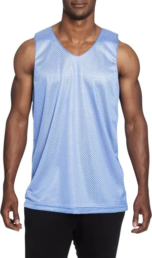 Mens Reversible Basketball Jersey Premium Moisture Wicking Mesh Tank Top