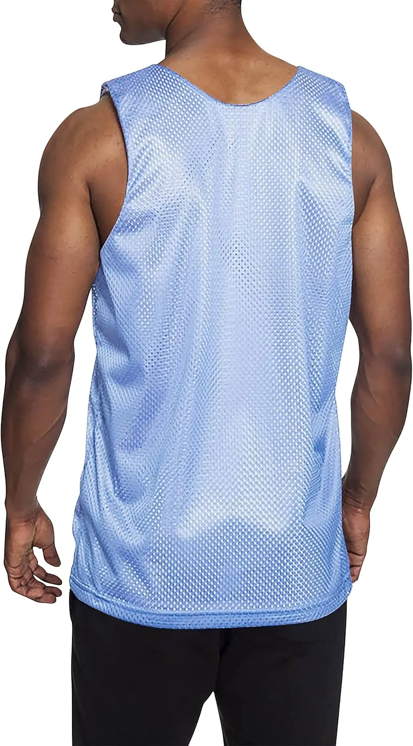 Mens Reversible Basketball Jersey Premium Moisture Wicking Mesh Tank Top