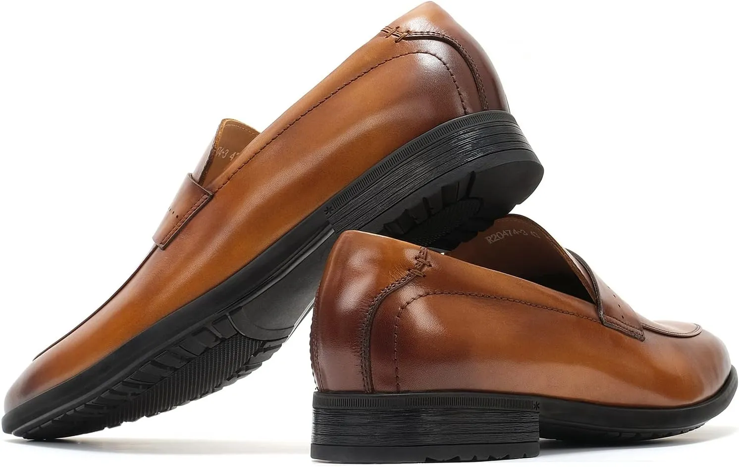 Men's Slip on Oxford Dress Shoes Classic Handmade Calfskin Manufacturing More Compact, Choose The Right Size to Modify The Foot Shape