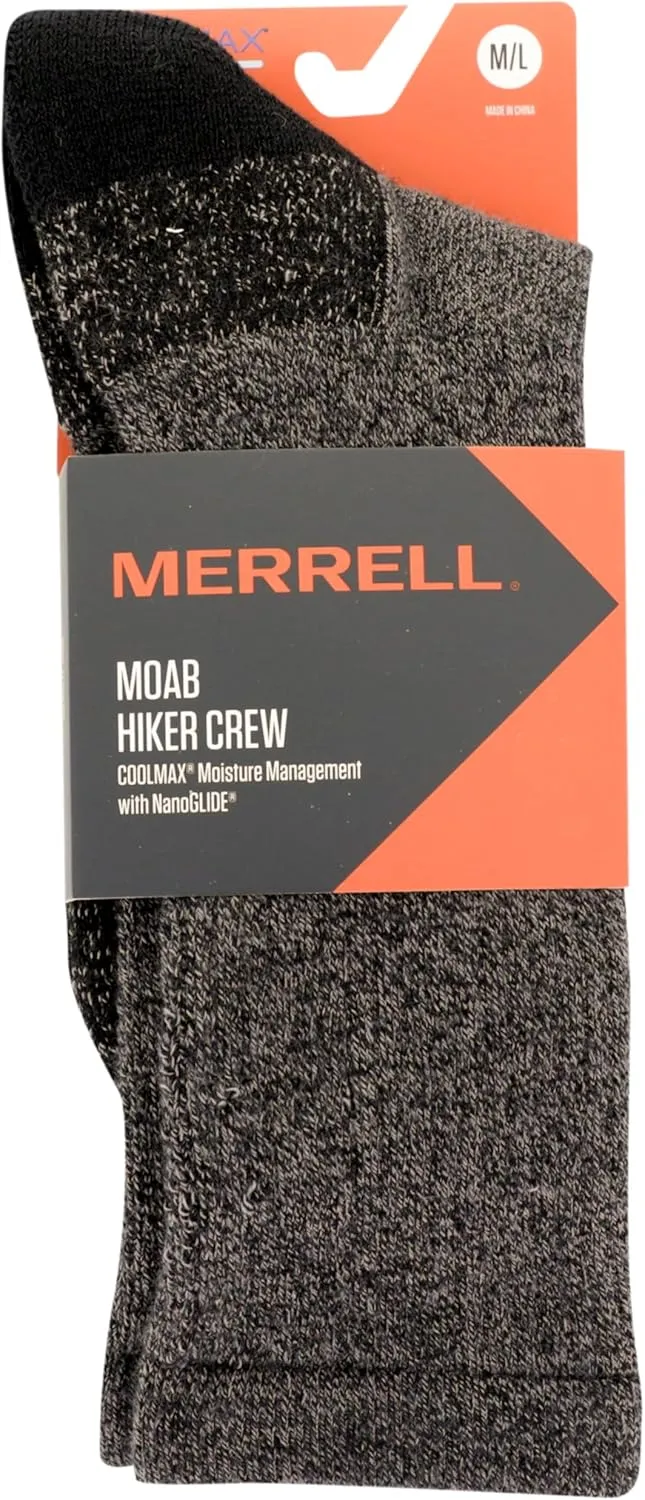Merrell Men's and Women's MOAB Hiking Mid Cushion Socks - Moisture Wicking & Arch Support