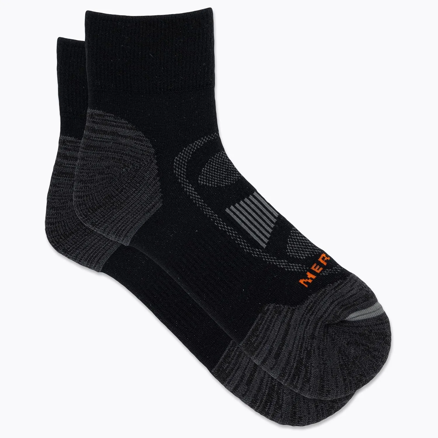 Merrell Men's and Women's Zoned Cushioned Wool Hiking Ankle Socks-Breathable Arch Support