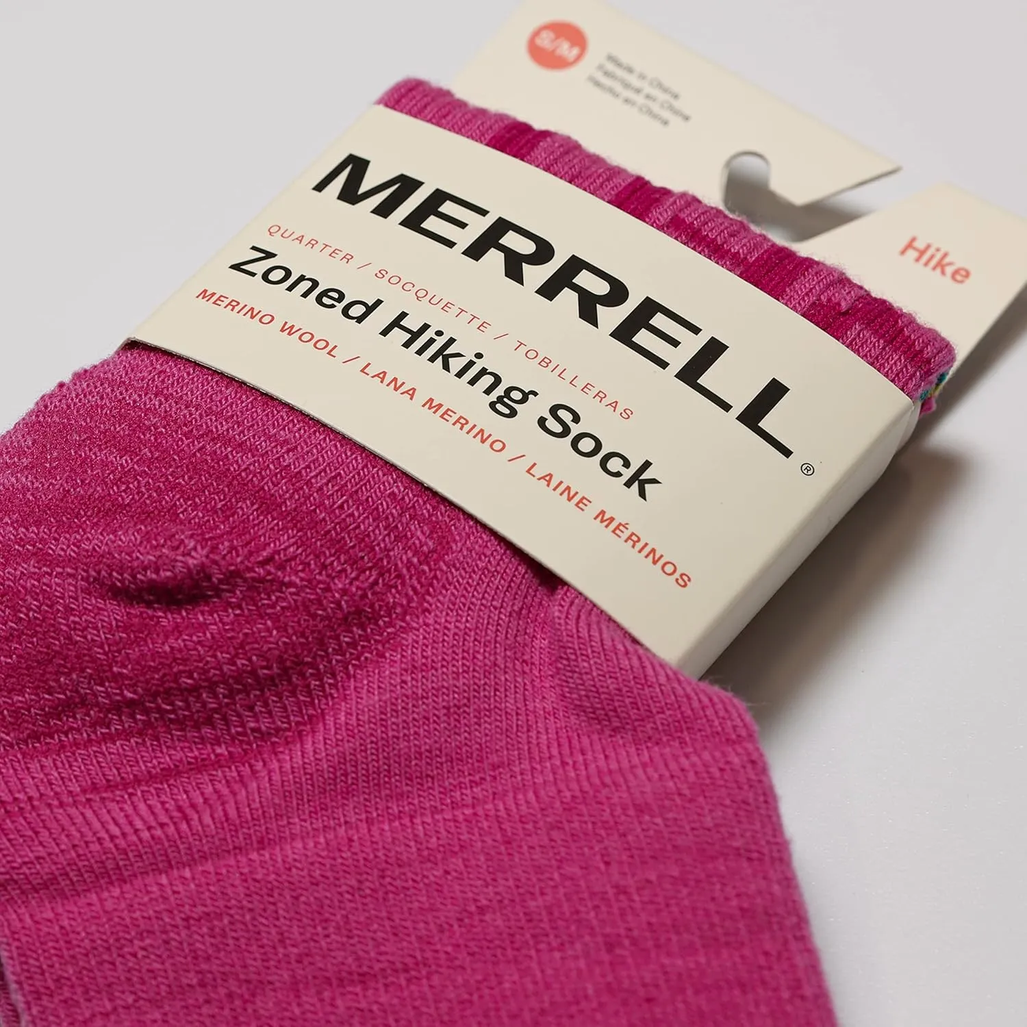 Merrell Men's and Women's Zoned Cushioned Wool Hiking Ankle Socks-Breathable Arch Support
