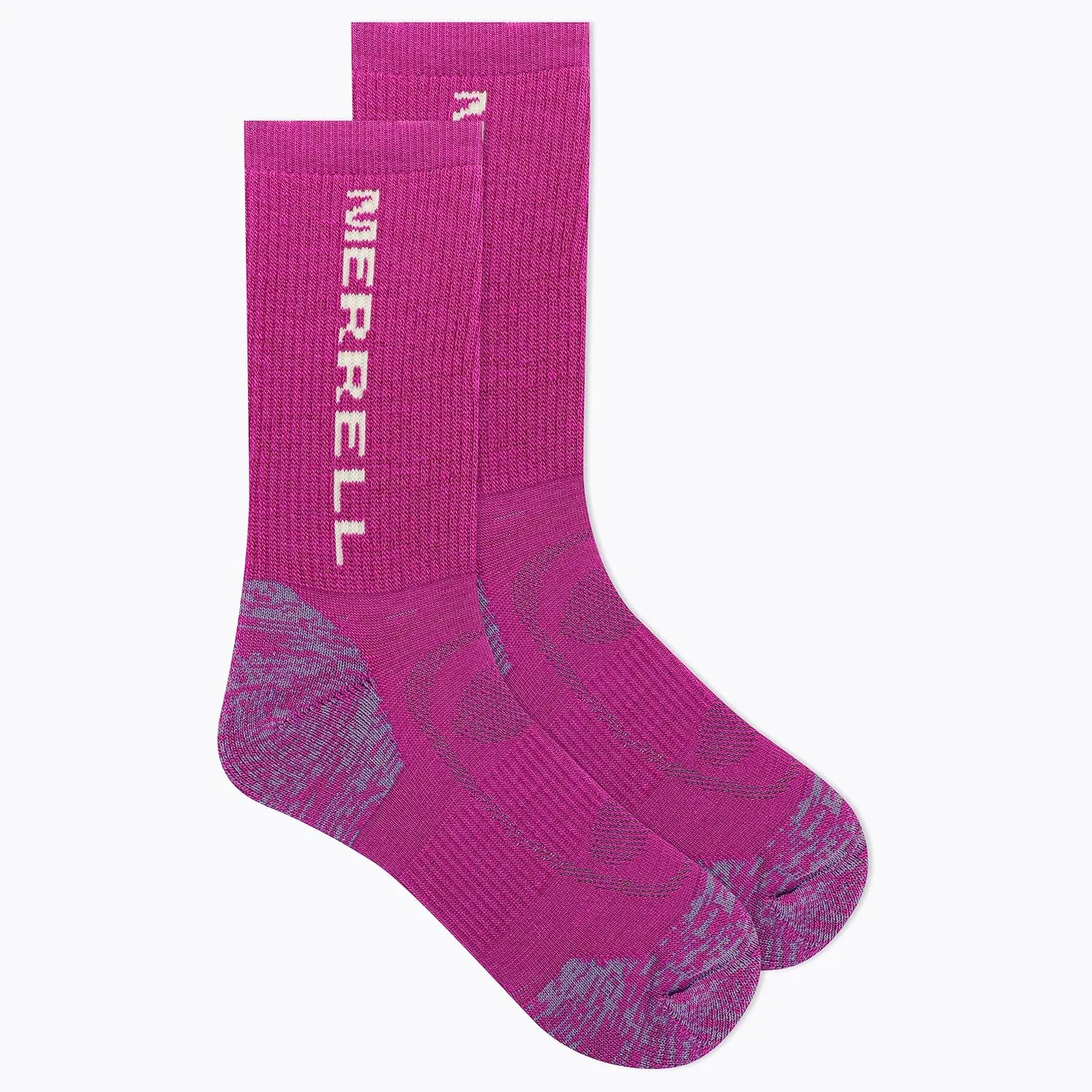 Merrell Men's and Women's Zoned Cushioned Wool Hiking Crew Socks-1 Pair Pack-Breathable Arch Support