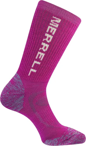 Merrell Men's and Women's Zoned Cushioned Wool Hiking Crew Socks-1 Pair Pack-Breathable Arch Support