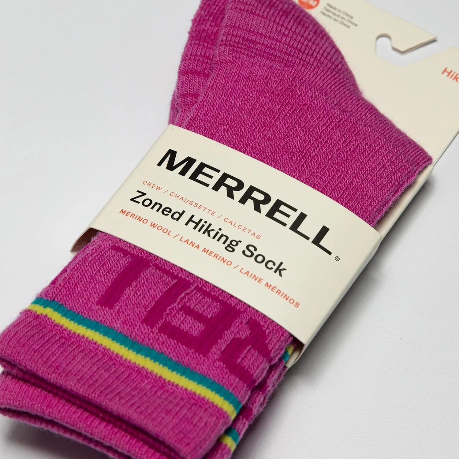 Merrell Men's and Women's Zoned Cushioned Wool Hiking Crew Socks-1 Pair Pack-Breathable Arch Support