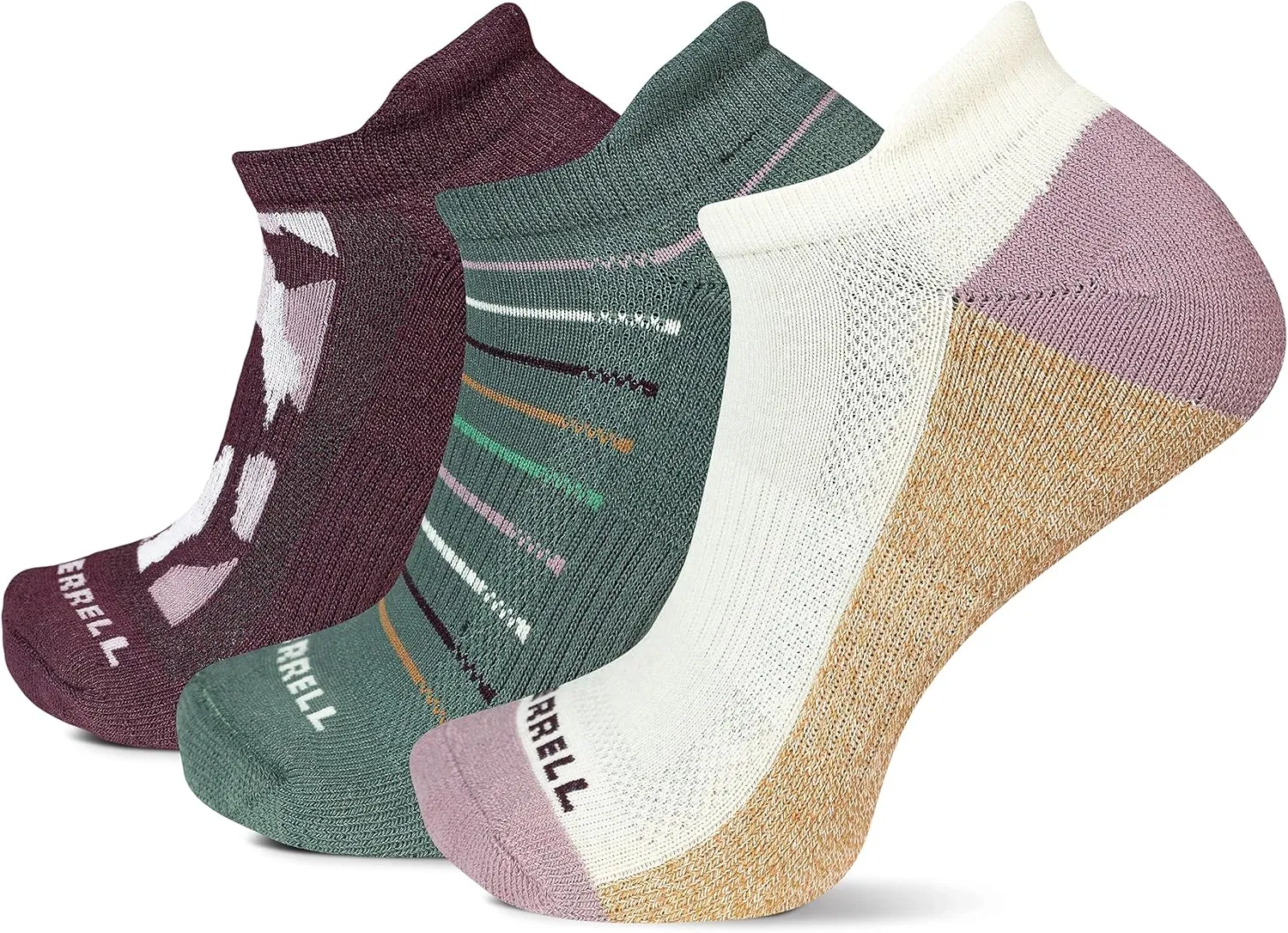 Merrell Unisex-Adult Recycled Everyday Half Cushion Low Cut Tab Socks - 3 Pairs - Breathable Hiking