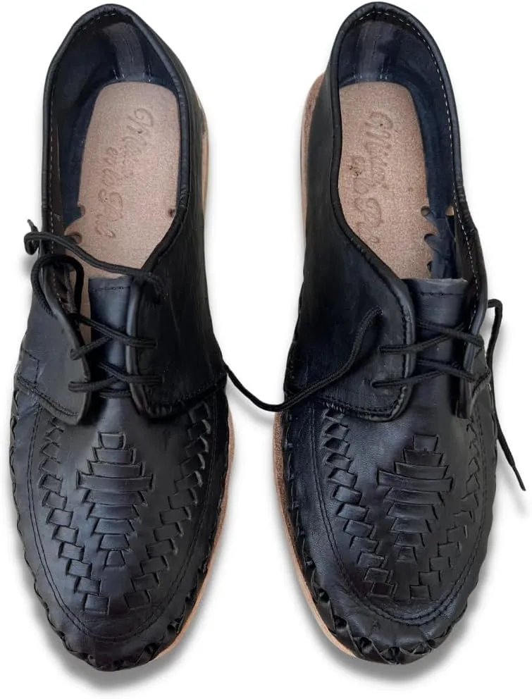 Mexico en la Piel: Handcrafted Men's Genuine Leather Lace-Up Huarache Sandals Shoes - Versatile & Durable