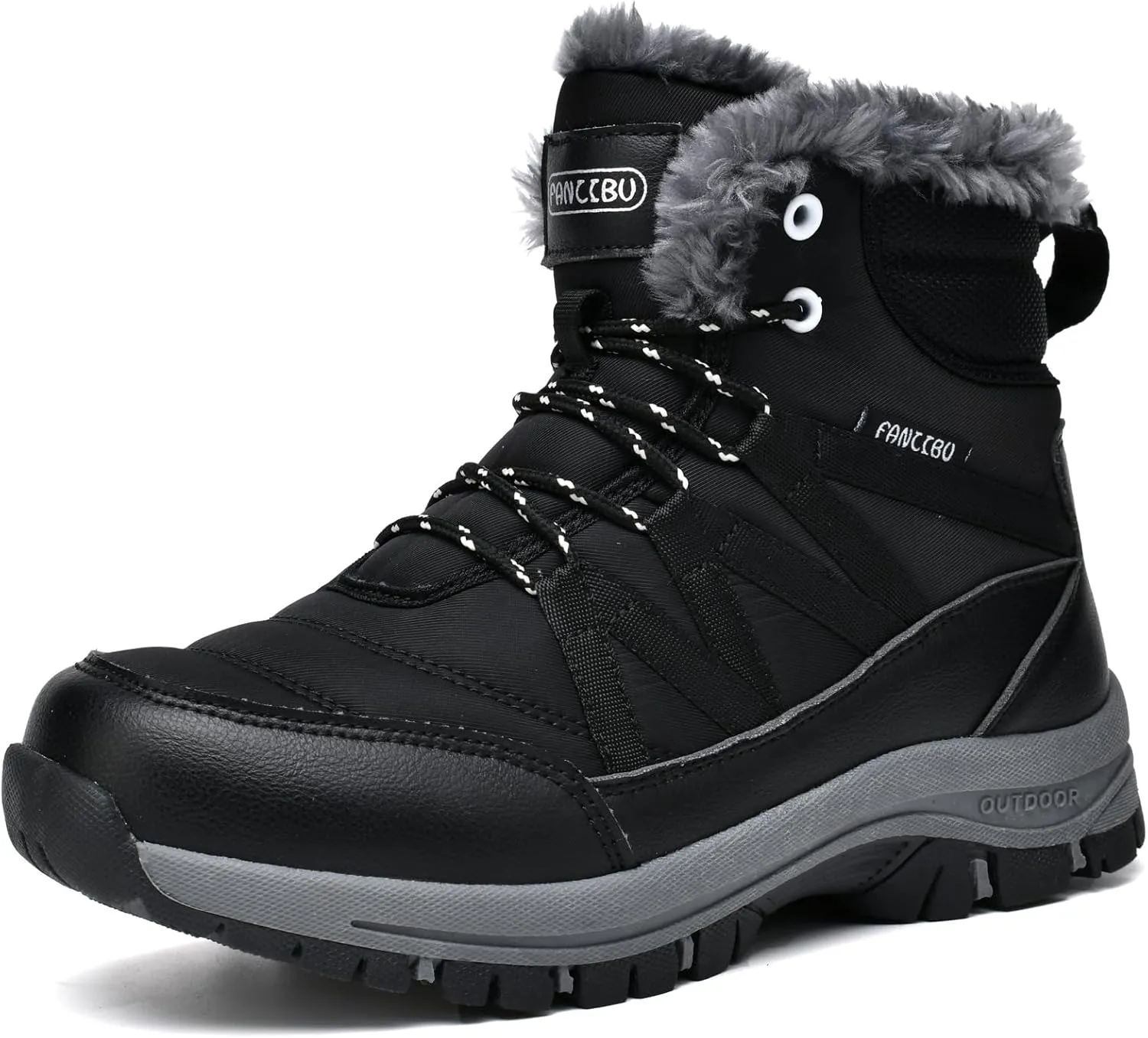 Moodeng Womens Winter Boots Warm Snow Boots Water-Resistant Anti-Slip Short Boots Lightweight Lace up
